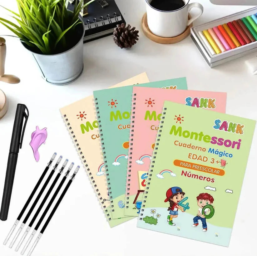 Set 4 Cuadernos Reutilizable Montessori