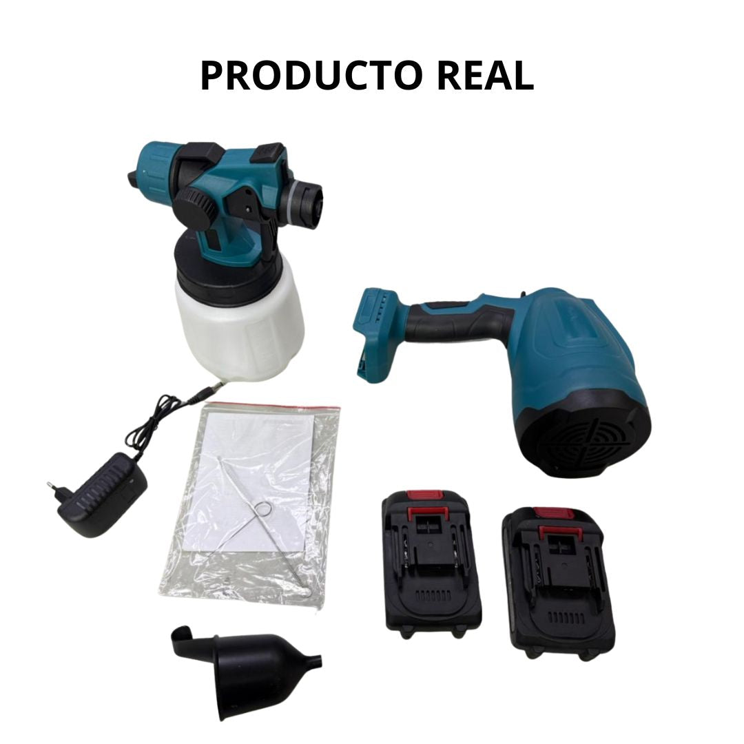 Compresor Pulverizador Eléctrico de Pintura Inalámbrico + 2 Baterías