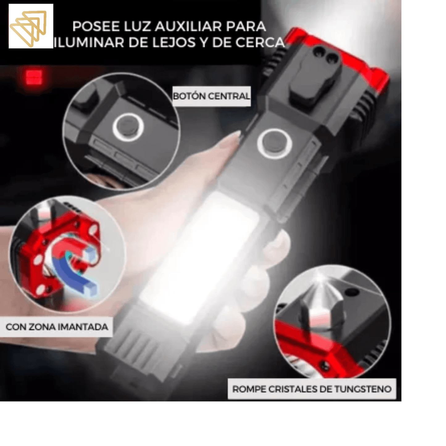 Linterna Multifuncional 4 En 1 Recargable