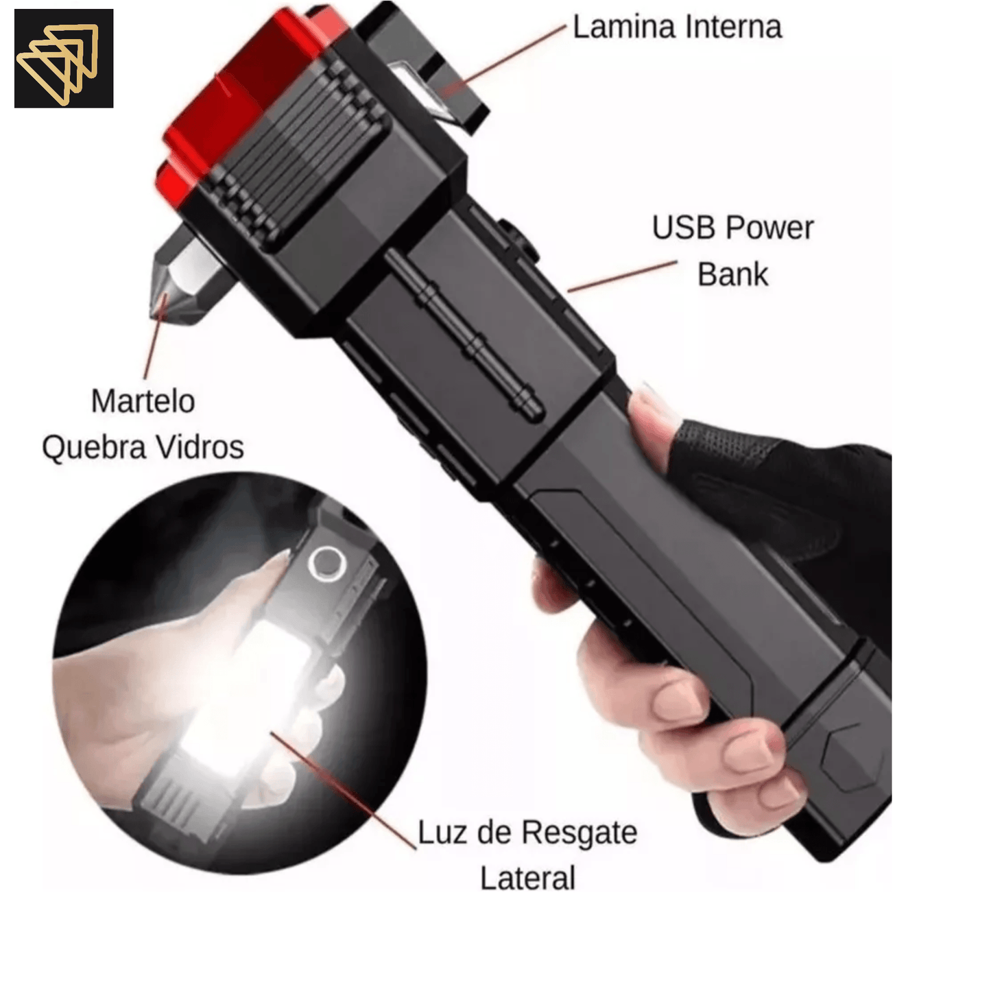 Linterna Multifuncional 4 En 1 Recargable