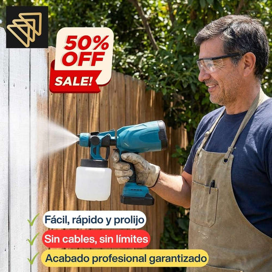 Compresor Pulverizador Eléctrico de Pintura Inalámbrico + 2 Baterías