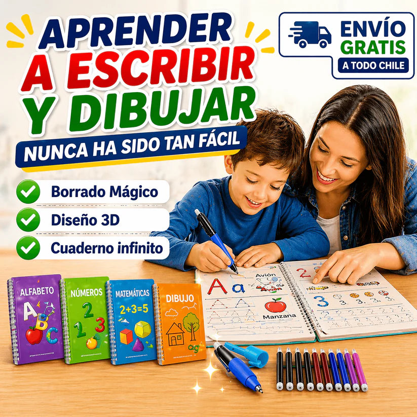 Set 4 Cuadernos Reutilizable Montessori