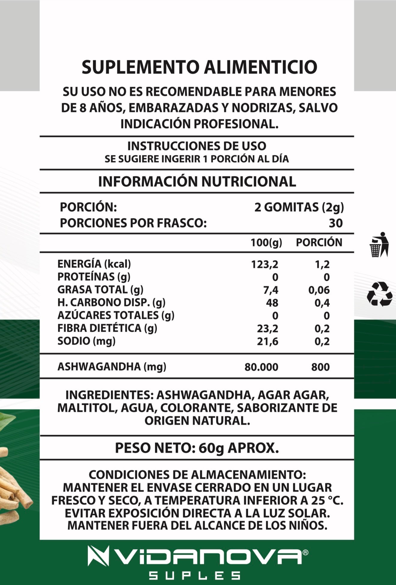 GOMITAS ASHWAGANDHA 60u ¡Aprovecha Ya nuestro 3x2!